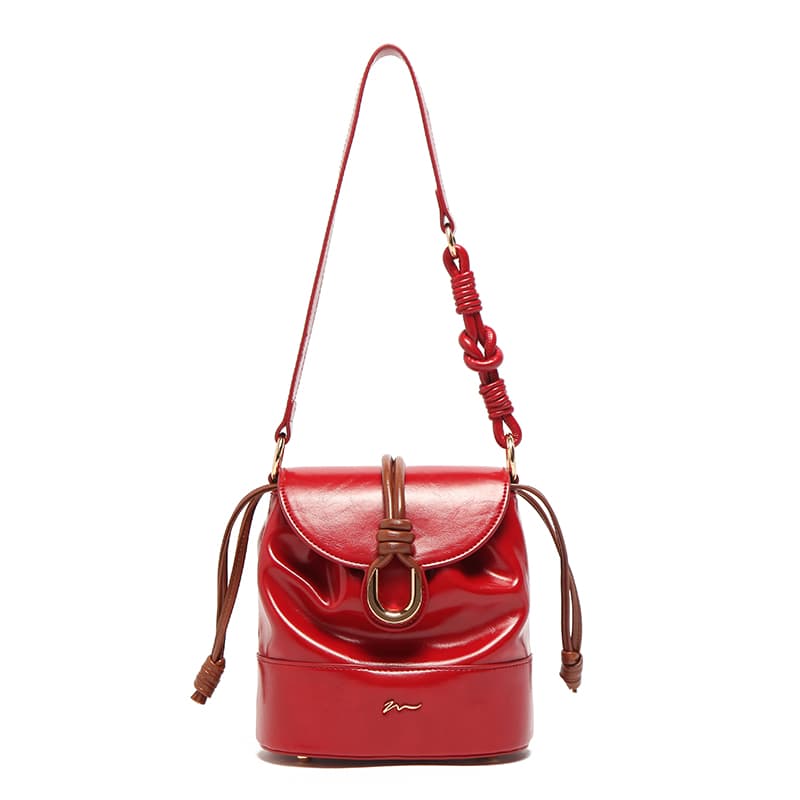 Túi nữ MICOCAH Arabella dáng bucket rút cá tính - Đỏ